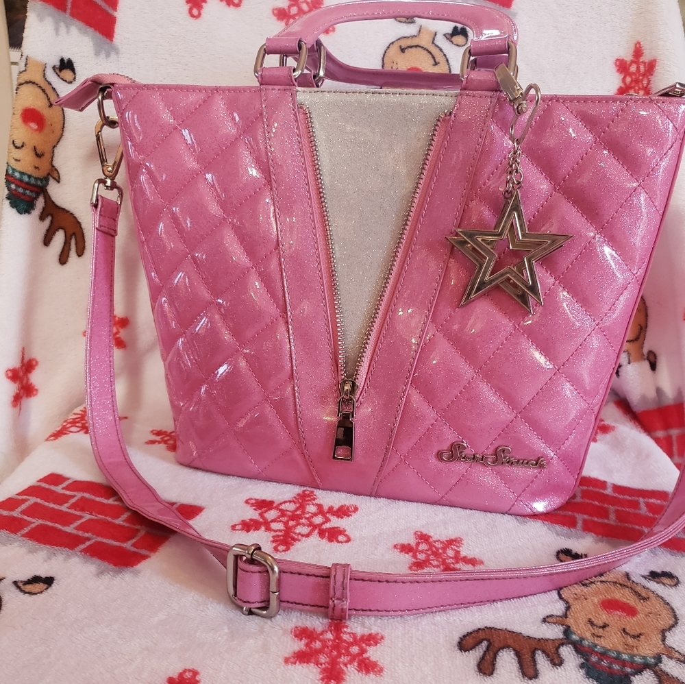 💫 Star Struck pink/white glitter purse pinup